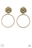 Undeniably Urban - Brass Clip-On Earrings Paparazzi