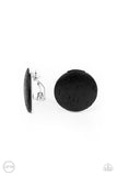 WOODWORK It - Black Clip On Earrings Paparazzi