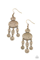 Get Your ARTIFACTS Straight - Brass Earrings Paparazzi