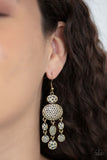 Get Your ARTIFACTS Straight - Brass Earrings Paparazzi