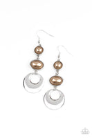 Bubbling To The Surface - Brown Earrings Paparazzi