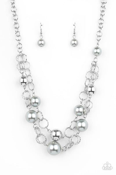 New Age Knockout - Silver Pearl Necklace Paparazzi