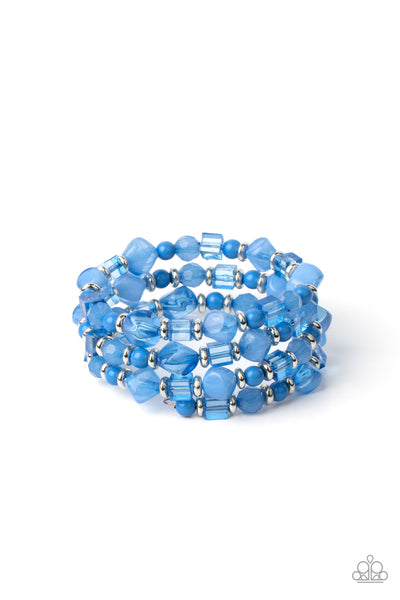 Girly Girl Glimmer - Blue Bracelet Paparazzi