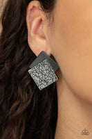 Square With Style - Black Earrings Paparazzi