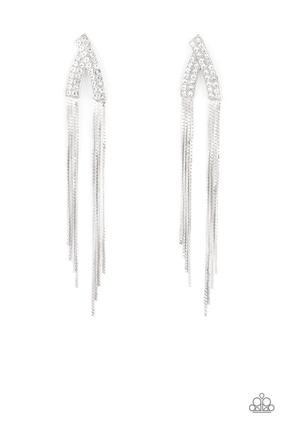 It Takes Two To TASSEL - White Earrings  Paparazzi