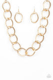 Industrial Intimidation - Gold Necklace Paparazzi