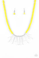 Icy Intimidation - Yellow Necklace Paparazzi