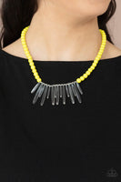 Icy Intimidation - Yellow Necklace Paparazzi