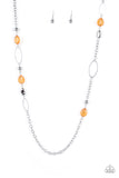 SHEER As Fate - Orange Necklace Paparazzi