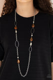 SHEER As Fate - Orange Necklace Paparazzi