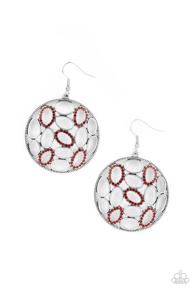 Watch OVAL Me - Red Earrings Paparazzi