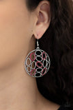 Watch OVAL Me - Red Earrings Paparazzi