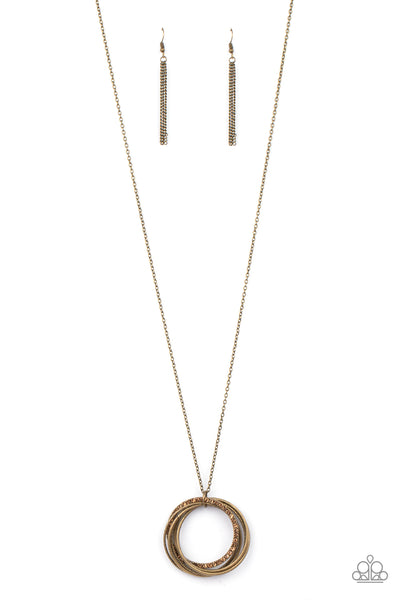 Harmonic Halos - Brass Necklace Paparazzi