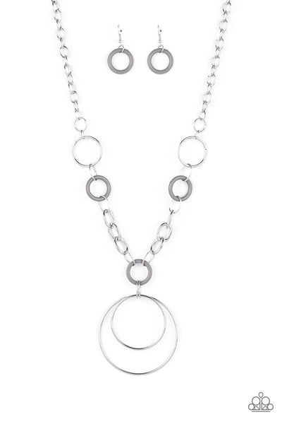 HOOP du Jour - Silver Necklace Paparazzi