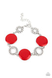 Garden Regalia - Red Bracelet Paparazzi