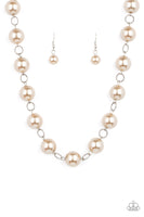 Ensconced in Elegance - Brown Pearl Necklace Paparazzi