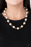 Ensconced in Elegance - Brown Pearl Necklace Paparazzi