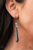 Sparkle Stream Black Earrings Paparazzi