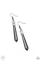 Sparkle Stream Black Earrings Paparazzi