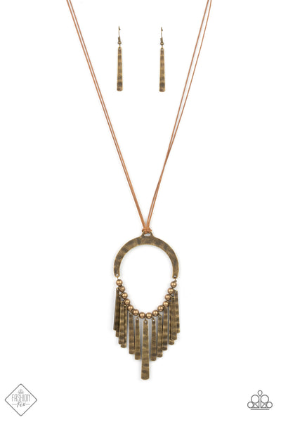You Wouldnt FLARE! Brass Necklace Paparazzi Incoming