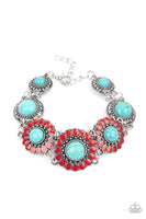 Bodaciously Badlands - Red & Turquoise Bracelet Paparazzi