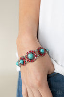 Bodaciously Badlands - Red & Turquoise Bracelet Paparazzi