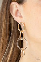 Talk In Circles - Gold Earrings Paparazzi