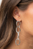 Talk In Circles - White Earrings Paparazzi