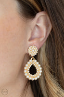 Discerning Droplets - Gold Clip-on Earrings Paparazzi