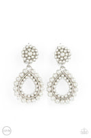 Discerning Droplets - White Pearl Clip On Earrings Paparazzi