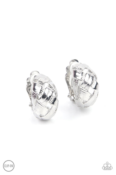 Wrought With Edge - Silver Clip-on Earrings Paparazzi