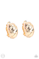 Wrought With Edge - Gold Clip On Earrings Paparazzi