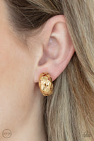 Wrought With Edge - Gold Clip On Earrings Paparazzi