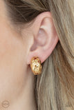 Wrought With Edge - Gold Clip On Earrings Paparazzi