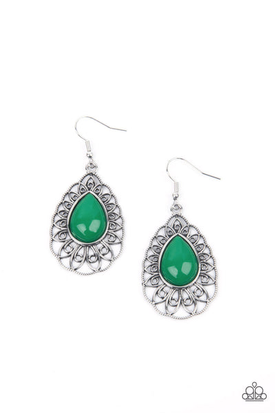 Dream STAYCATION - Green Earrings Paparazzi