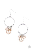 Delectably Diva - Brown Pearl Earrings Paparazzi