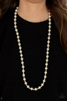 Nautical Novelty - Gold Pearl Necklace Paparazzi