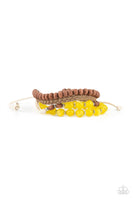 Down HOMESPUN - Yellow Bracelet Paparazzi