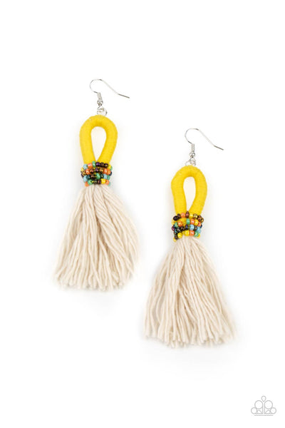 The Dustup - Yellow Earrings Paparazzi