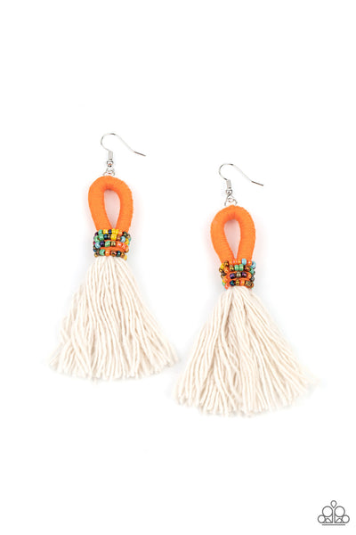 The Dustup - Orange Earrings Paparazzi