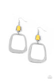 Material Girl Mod - Yellow Earrings Paparazzi