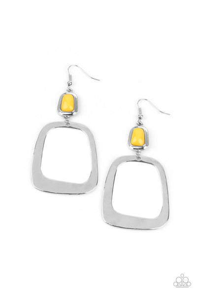 Material Girl Mod - Yellow Earrings Paparazzi