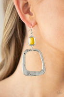 Material Girl Mod - Yellow Earrings Paparazzi