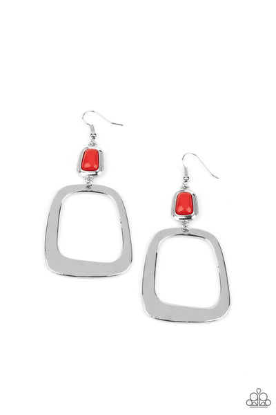 Material Girl Mod - Red Earrings Paparazzi