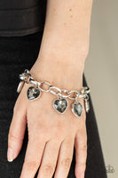 Candy Heart Charmer - Silver Heart Bracelet Paparazzi