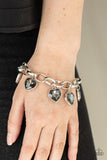 Candy Heart Charmer - Silver Heart Bracelet Paparazzi