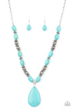 Blazing Saddles - Blue Necklace Paparazzi