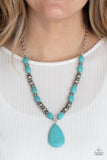 Blazing Saddles - Blue Necklace Paparazzi