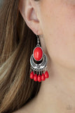 Prairie Flirt - Red Earrings Paparazzi