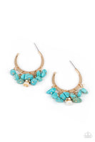 Gorgeously Grounding - Gold & Turquoise Earrings Paparazzi